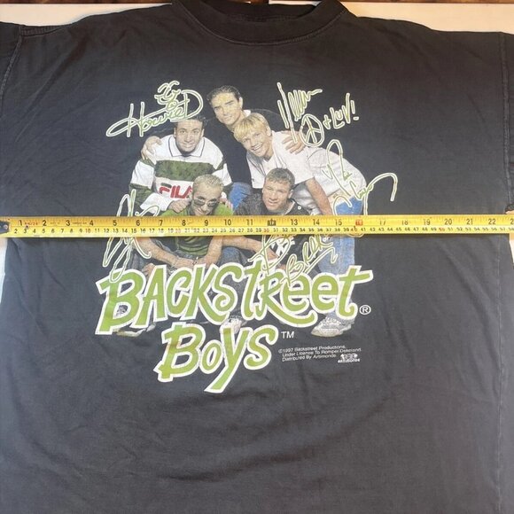 Vintage 90s Backstreet Boys Black T Shirt XL X-Large 1997 Ultra Artimonde - Picture 7 of 11